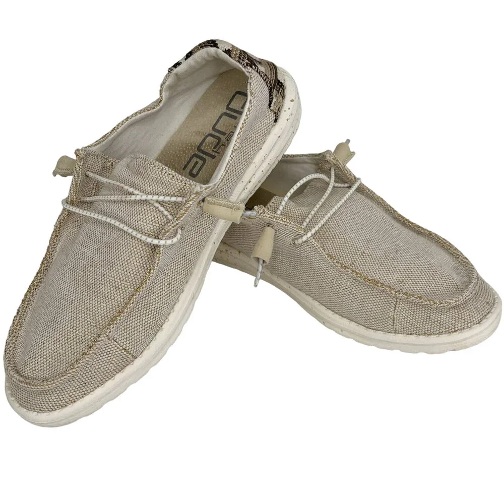 Hey Dude Shoes Wendy Brown Aztec 9 Canvas Slip On
